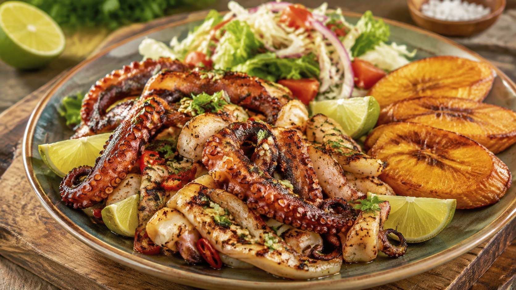 Pulpo de arricife Guisado — Estilo Puertorriqueño